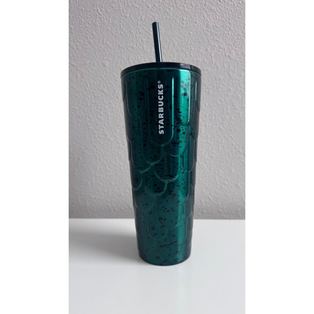 Starbucks Tumbler 2024 Anniversary Green Scales Spotted 24oz Tea & Coffee NEW